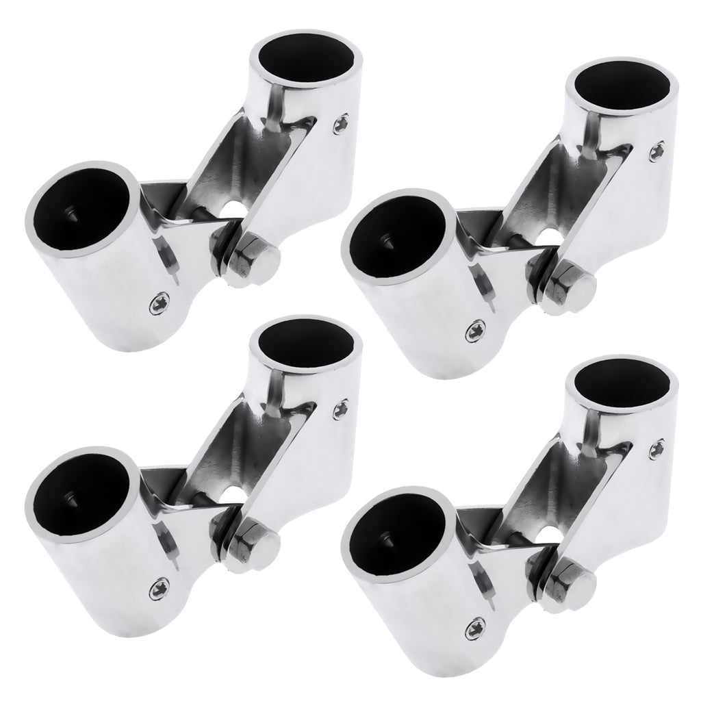 4xStainless Steel Boat Rail Fittings Folding Swivel Tube Pipe Connector 22mm