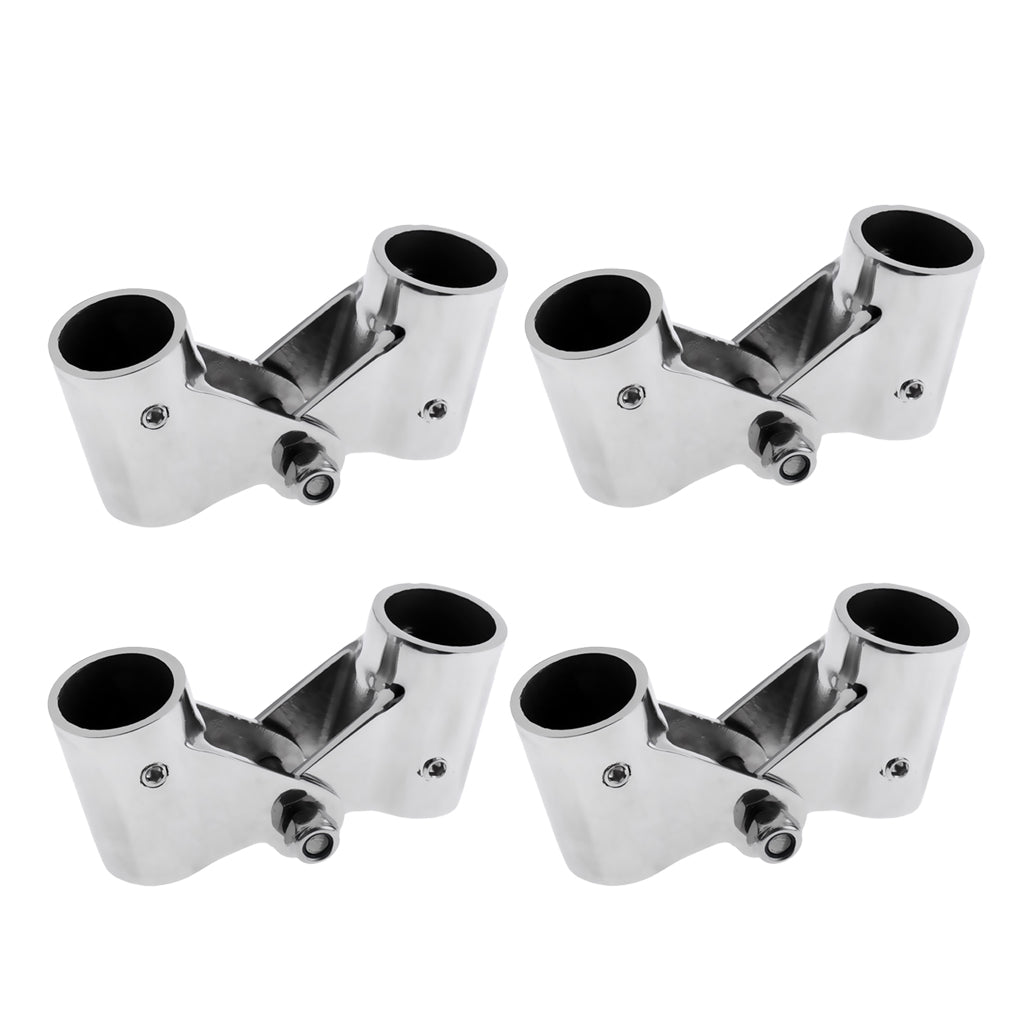 4xStainless Steel Boat Rail Fittings Folding Swivel Tube Pipe Connector 22mm