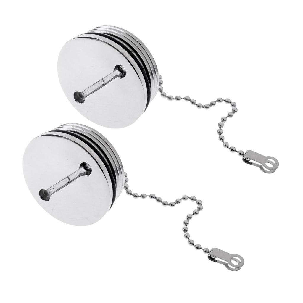 2pcs Marine 316 Stainless Steel Slotted Replacement Deck Fill Cap for Chain