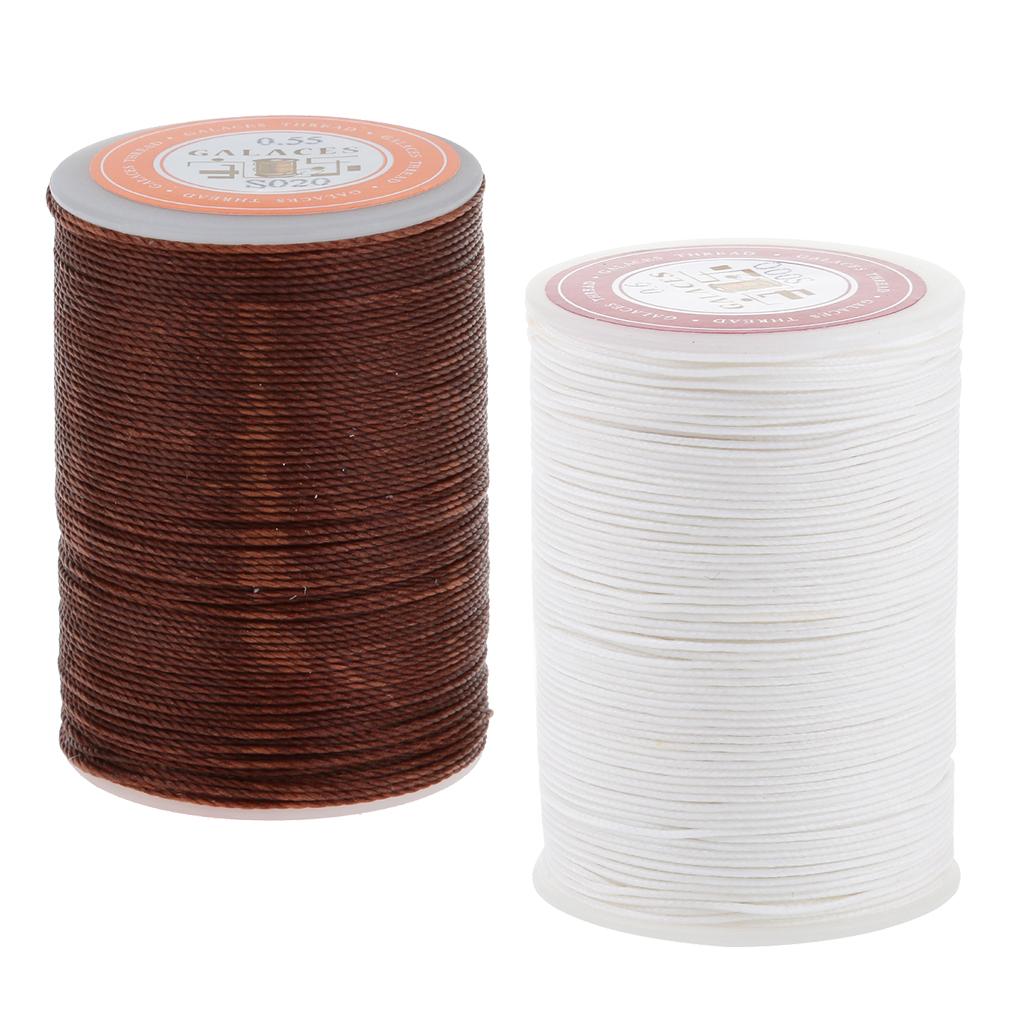 2 Spools Polyester Sewing Thread Round Waxed String for Bags LeatherCraft