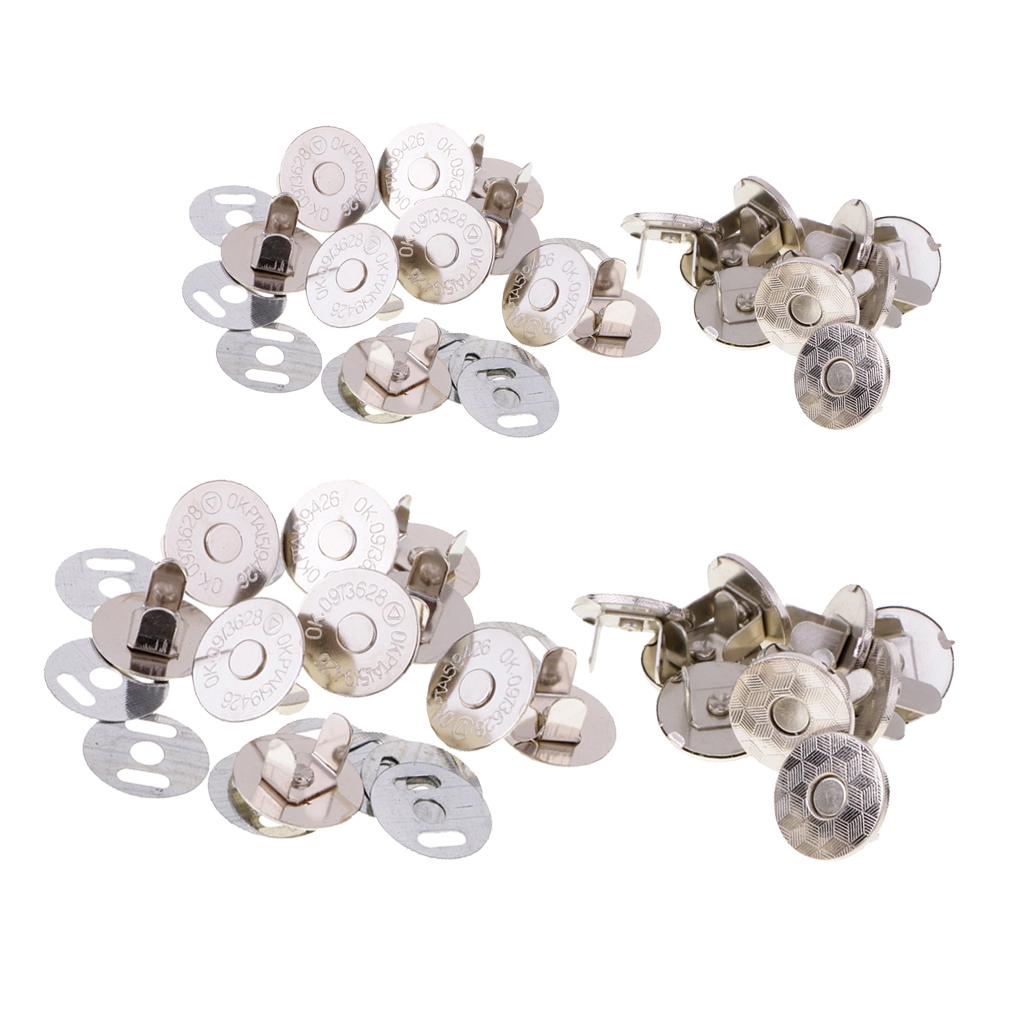 20 Sets Magnetic Clasp Snaps Magnet Button Sewing Craft 14mm 18mm silver