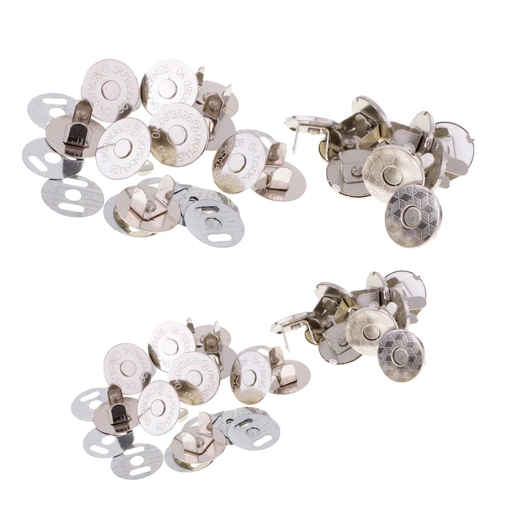 20 Sets Magnetic Clasp Snaps Magnet Button Sewing Craft 14mm 18mm silver