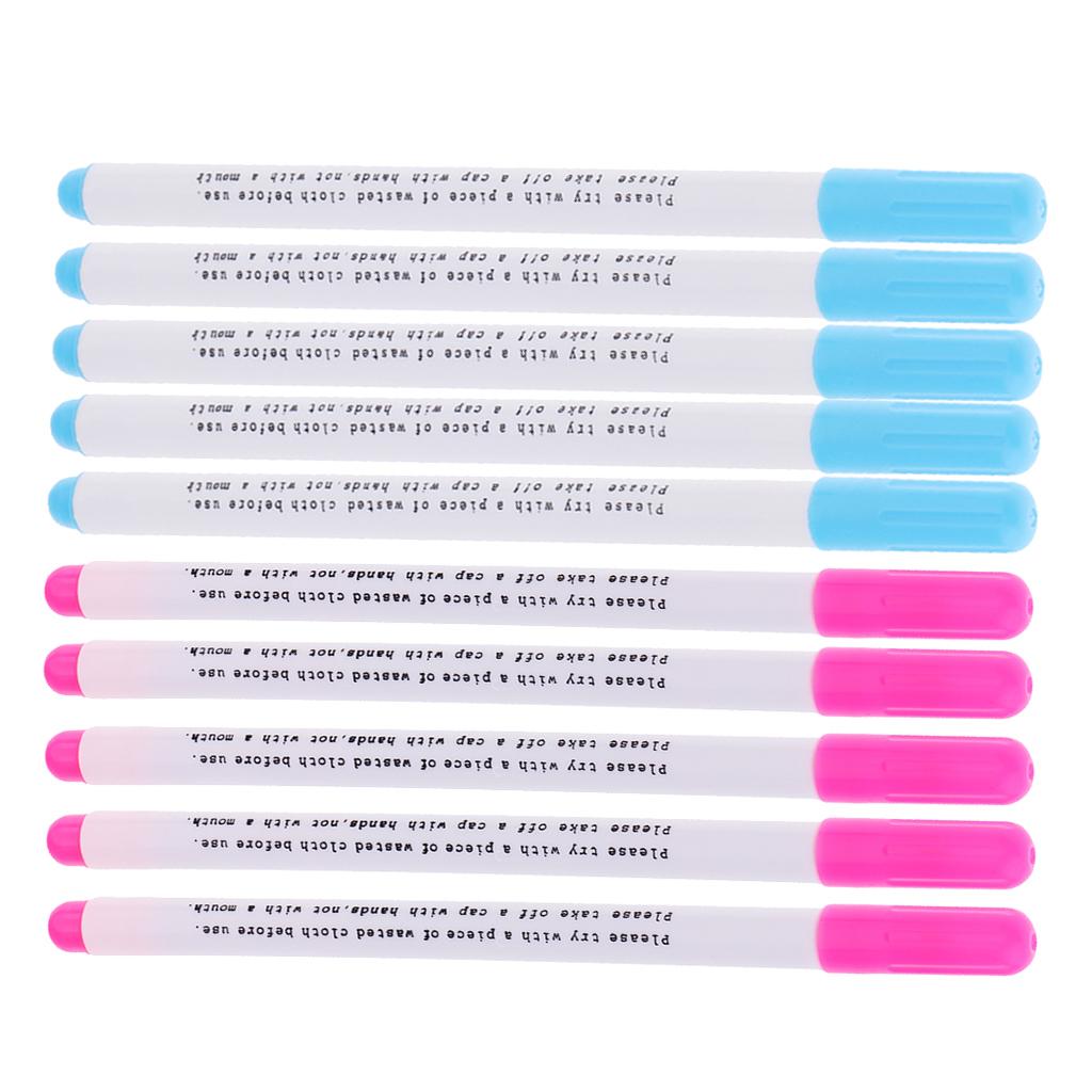 10Pcs Water Soluble Erasable Marker Pen Fabric Sew Single Heads for Tailor