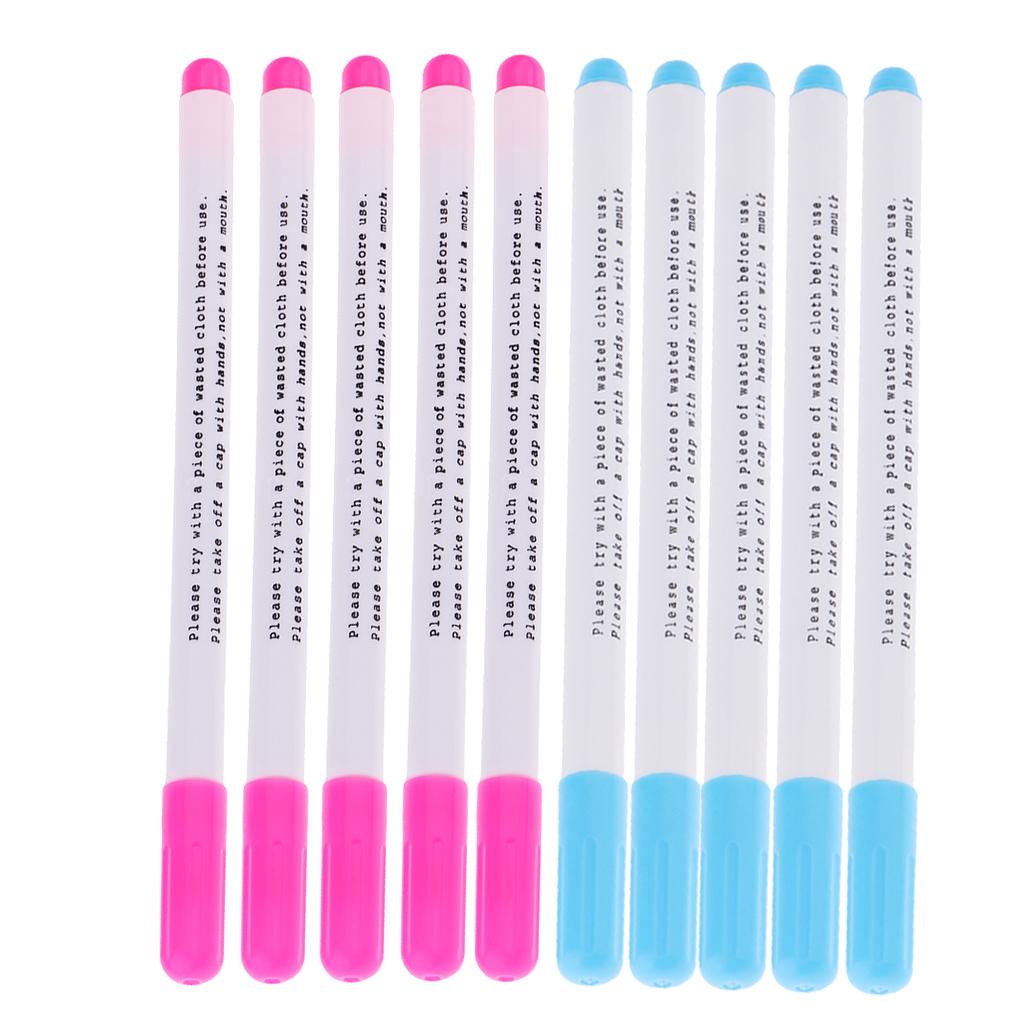 10Pcs Water Soluble Erasable Marker Pen Fabric Sew Single Heads for Tailor