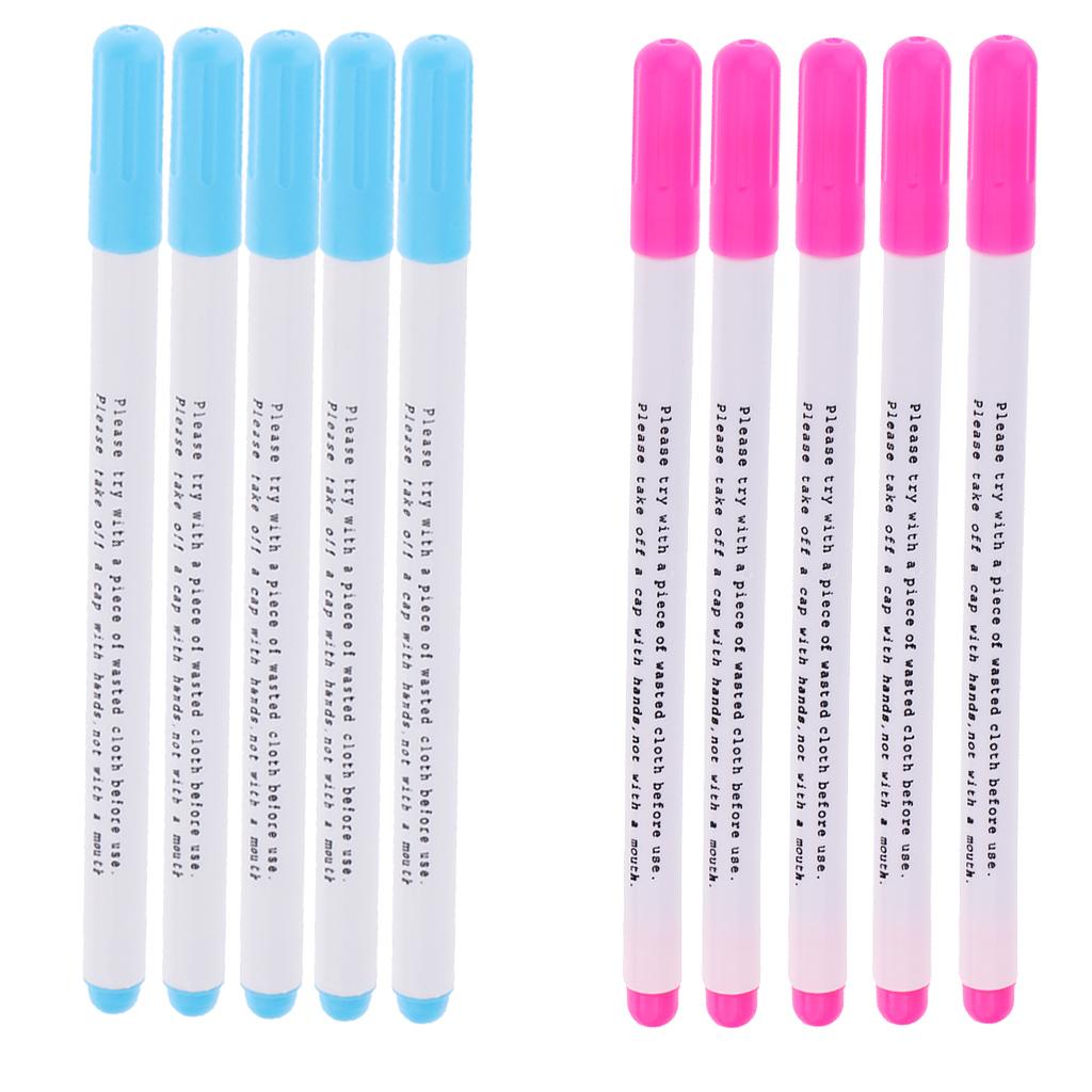 10Pcs Water Soluble Erasable Marker Pen Fabric Sew Single Heads for Tailor