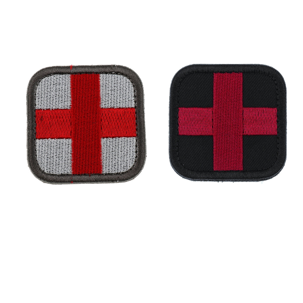 50 x 50mm Hook & Loop Medic First Aid Red Cross Patch for Clothing Decor