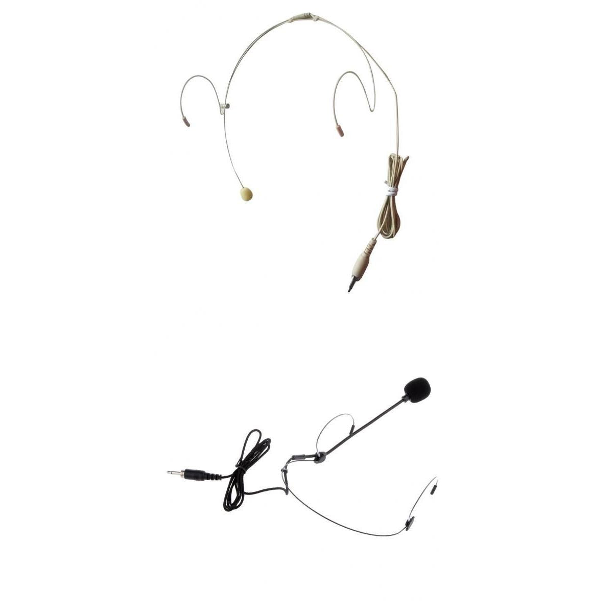 2 Pieces Wired Earhook Headset Headworn Microphone 3.5mm Black White