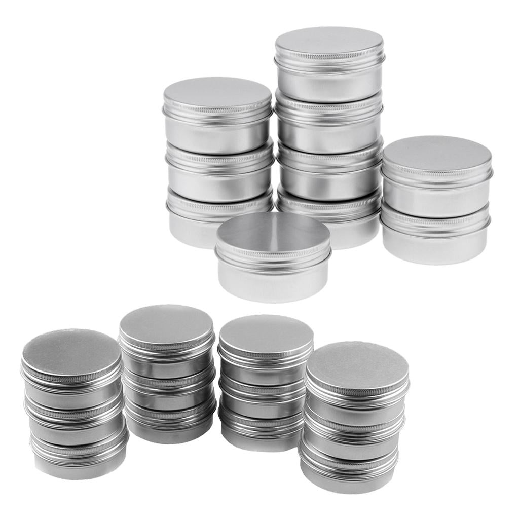 22x 10 50g Round Aluminum Cosmetics Cream Empty Lip Balm Containers Jars Tin