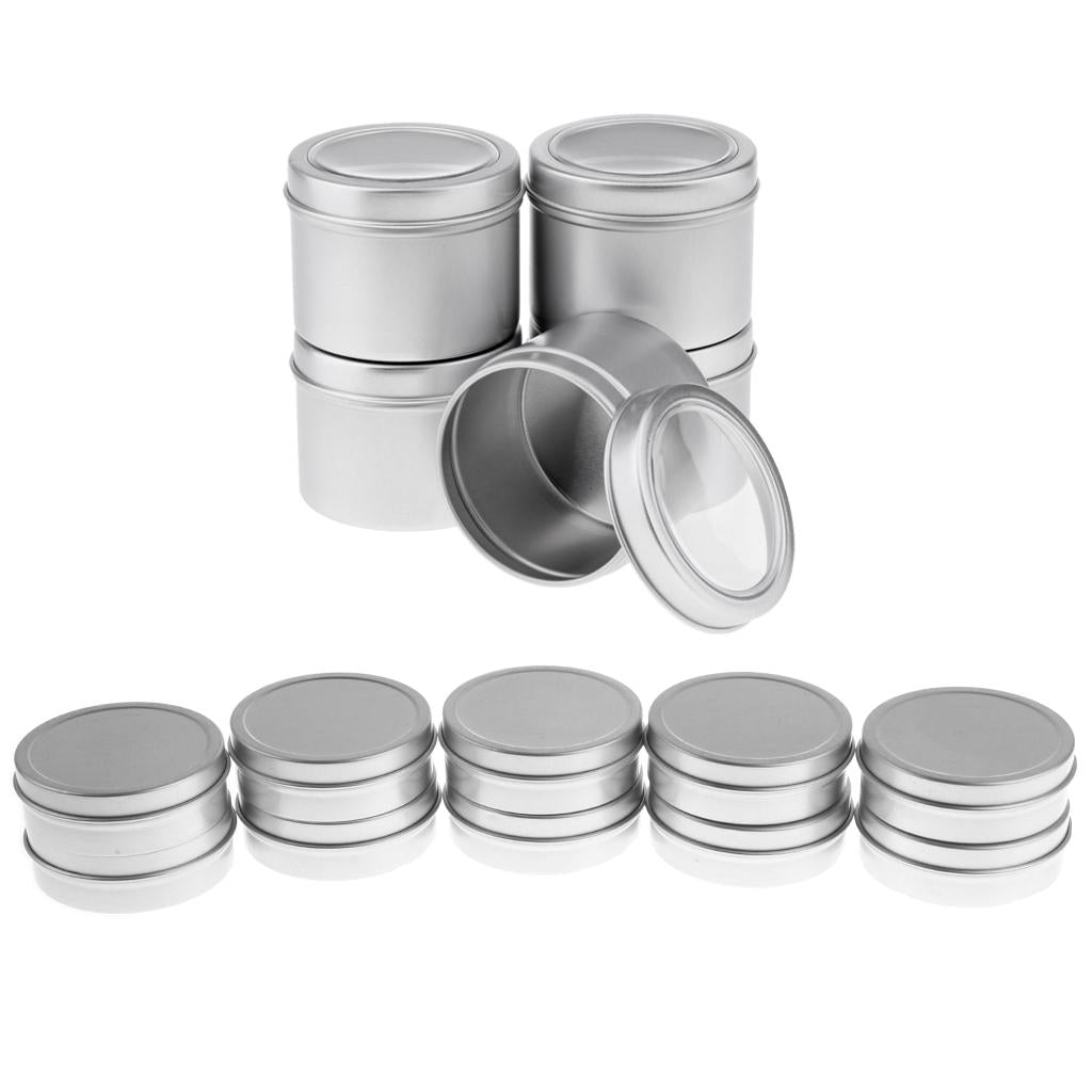 15x 60ml Round Aluminum Cream Empty Lip Balm Candles Containers Jars Tin Lid