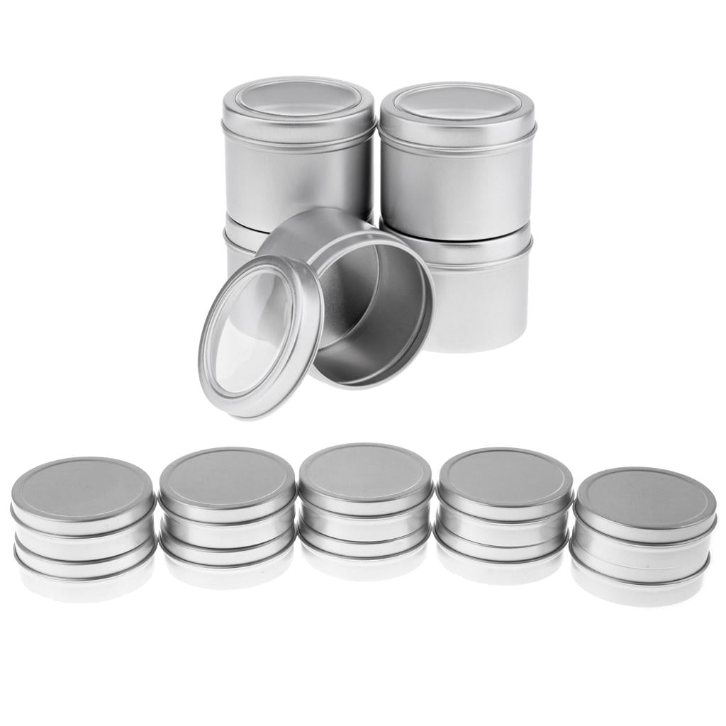 15x 60ml Round Aluminum Cream Empty Lip Balm Candles Containers Jars Tin Lid