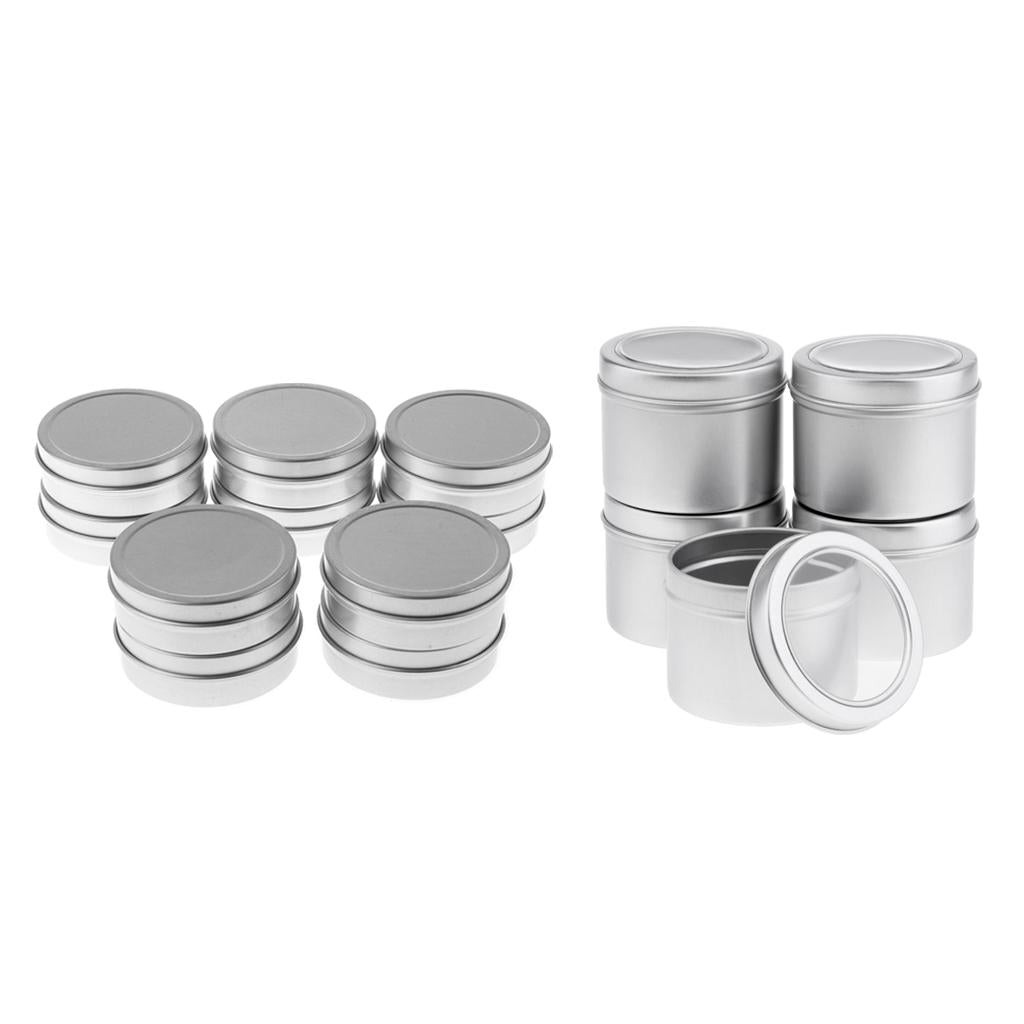 15x 60ml Round Aluminum Cream Empty Lip Balm Candles Containers Jars Tin Lid