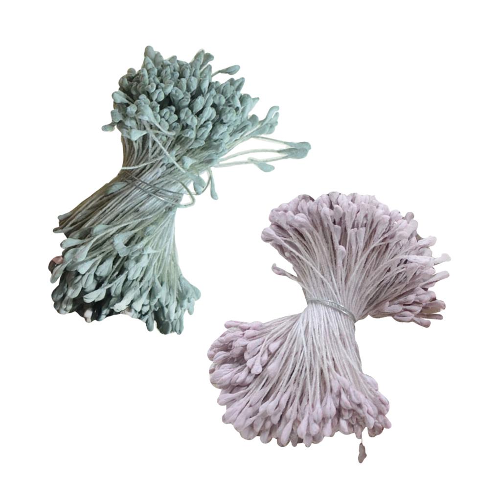 720Pieces Multicolor 6cm Artificial Pearl Double Heads Flower Stamen Pistil
