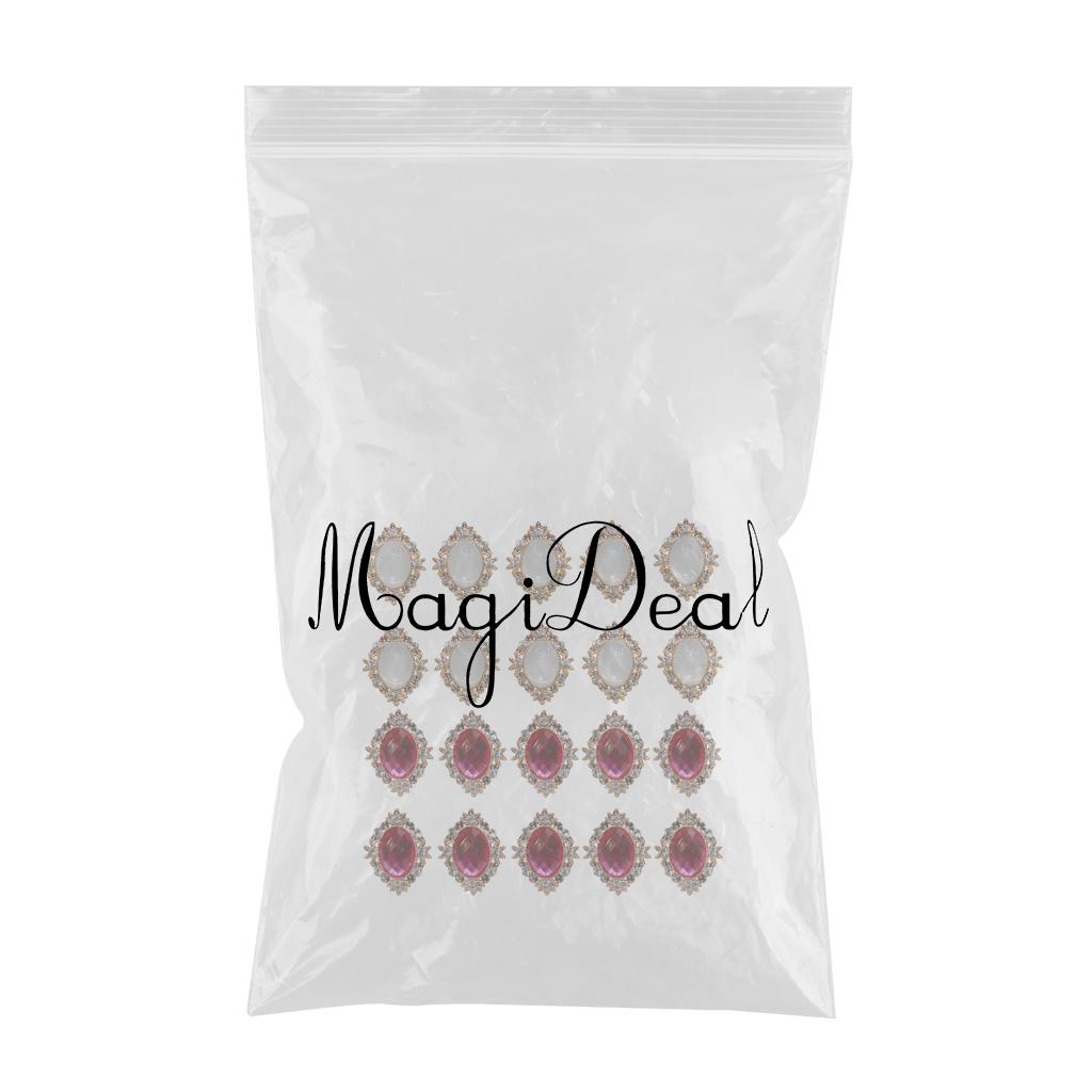20 PCS Rhinestone Cabochons Flat Back Embellishments Wedding Phone Decor