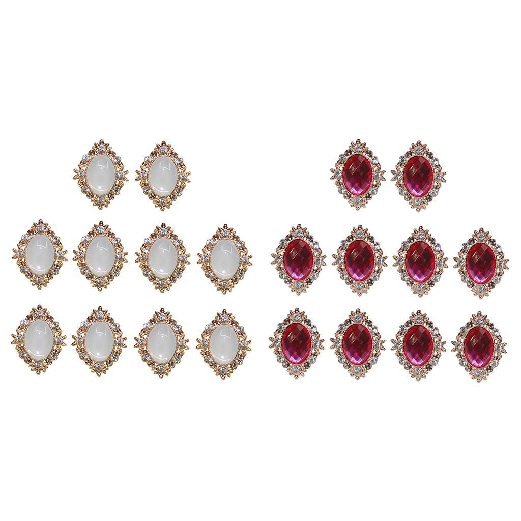 20 PCS Rhinestone Cabochons Flat Back Embellishments Wedding Phone Decor