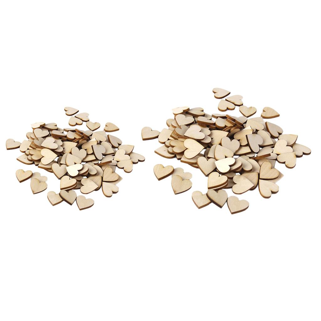 150 Pieces Basswood Blank Peach Heart Wooden Embellishments for DIY Crafts