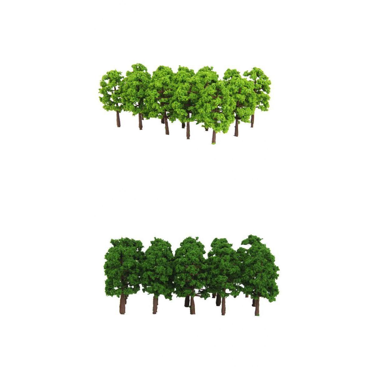 40 Pieces 8cm 1:150 Scale Plastic Model Trees Railroad Landscape Scenery