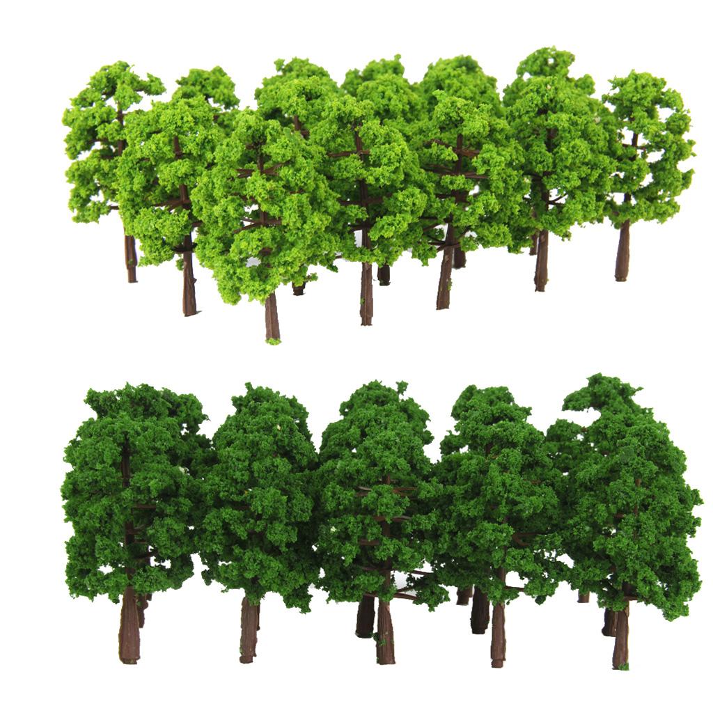 40 Pieces 8cm 1:150 Scale Plastic Model Trees Railroad Landscape Scenery