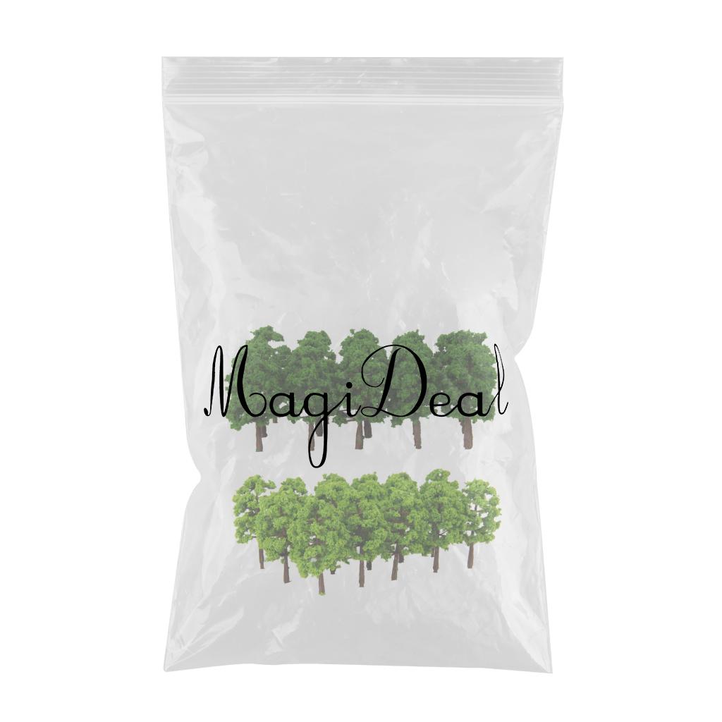 40 Pieces 8cm 1:150 Scale Plastic Model Trees Railroad Landscape Scenery