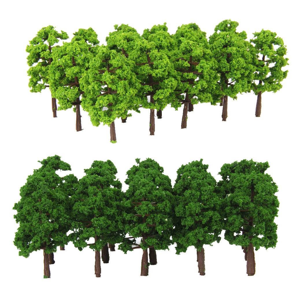 40 Pieces 8cm 1:150 Scale Plastic Model Trees Railroad Landscape Scenery
