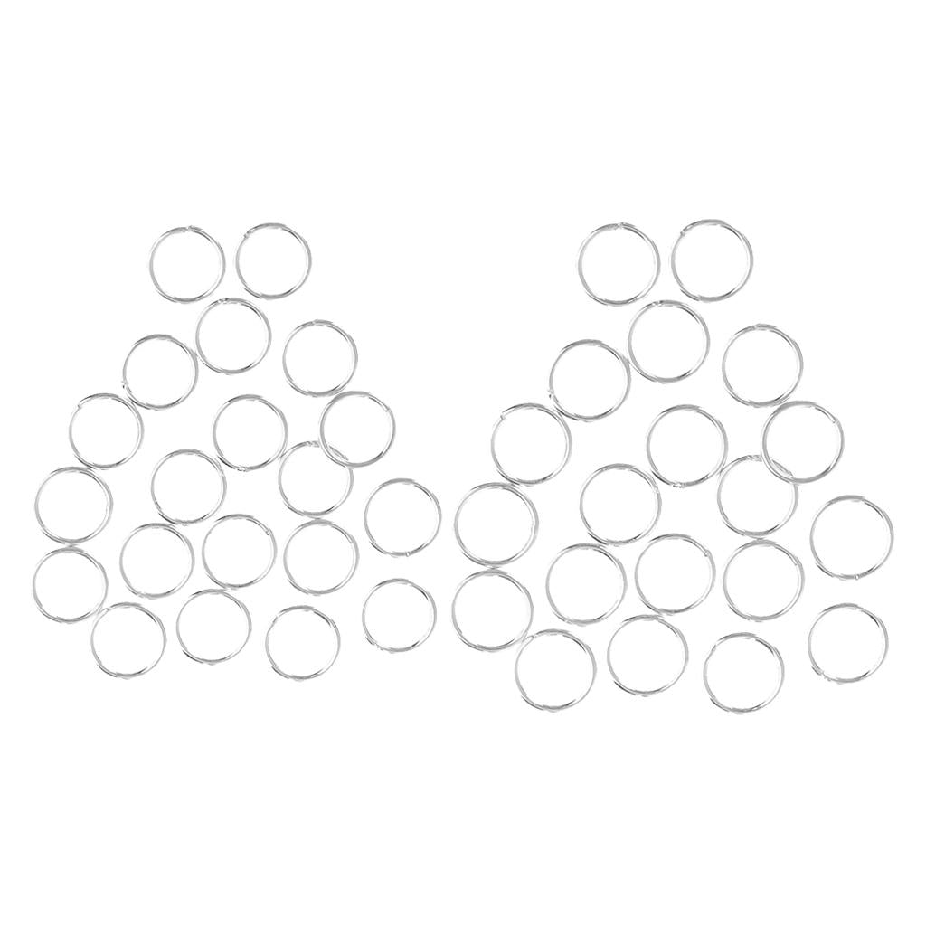 40pcs Silver Metal Jump Rings Soldered Closed Split Rings Connectors 4mm 5mm