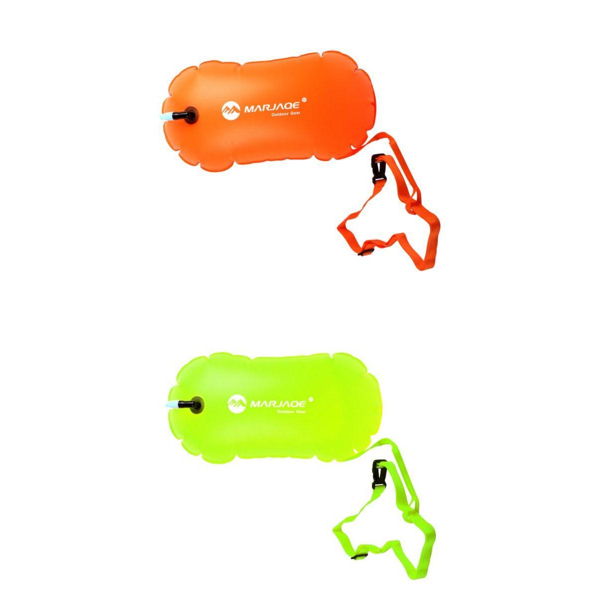 2Pcs Swim Buoy Tow Float Inflatable Air Bag for Open Water Swimming Training