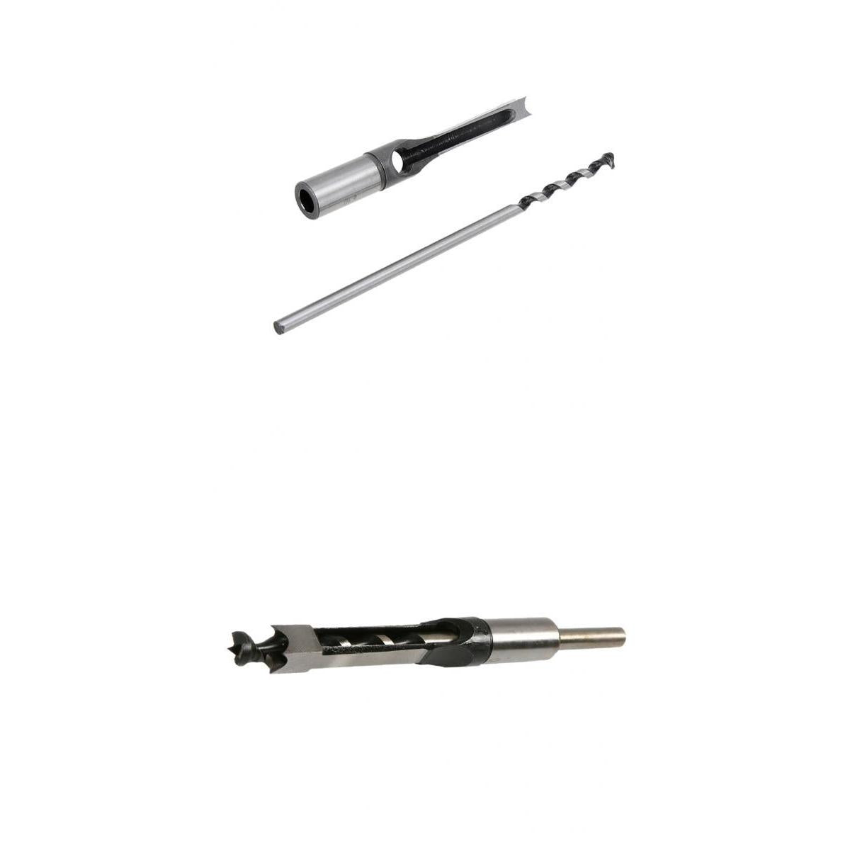 2 Set Square Drill Bit Mortising Chisel Woodworking Tool 10mm 12mm