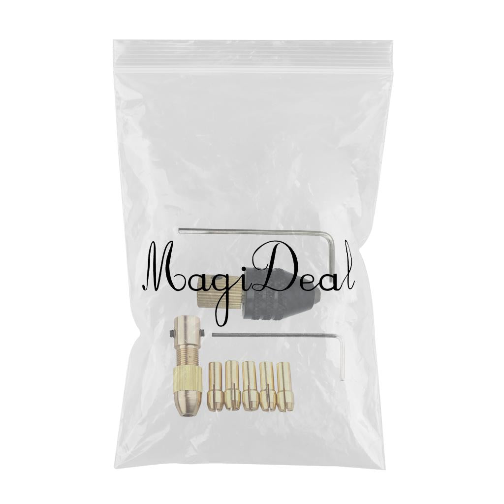 9-Piece Small Electric Drill Bit Collet Mini Twist Drill Tool Chuck Tools