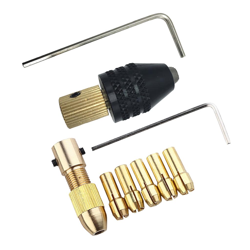9-Piece Small Electric Drill Bit Collet Mini Twist Drill Tool Chuck Tools