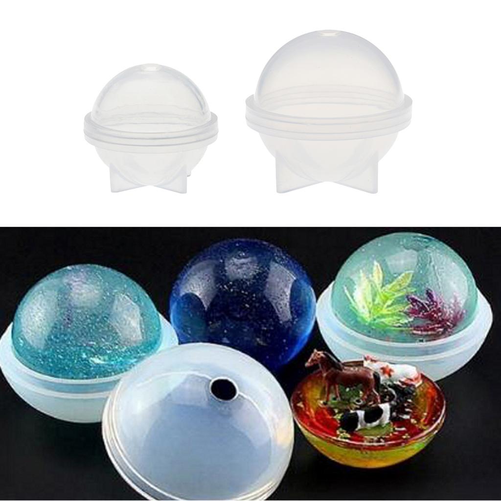 2 Pieces Sphere Ball Shape Silicone Mould for Resin Casting Craft 20mm 60mm