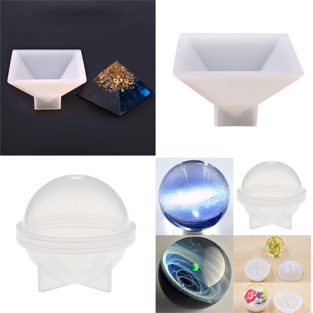 60mm Sphere Ball and 9.5cm Pyramid Shape Silicone Mold Resin Casting Mould