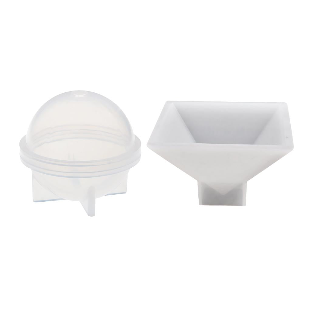 60mm Sphere Ball and 9.5cm Pyramid Shape Silicone Mold Resin Casting Mould