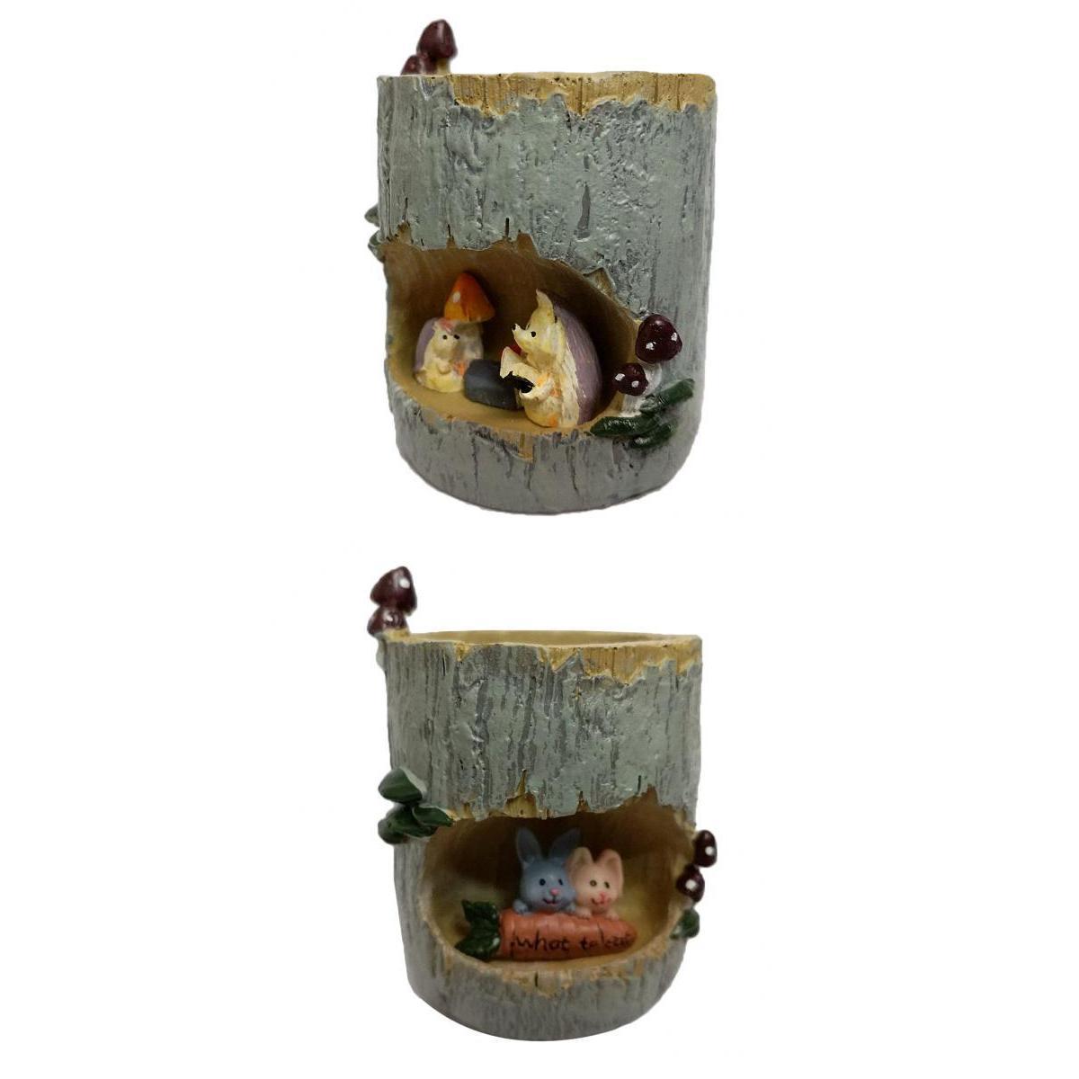 2 Piece Resin Animal Succulent Plant Flower Pot Garden Planter Double Layer