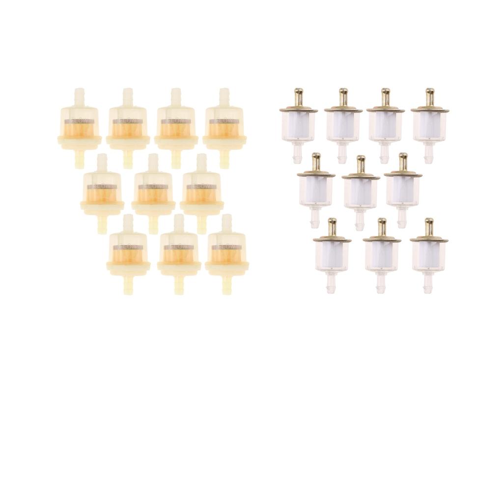 20pcs Plastic Motorcycle Petrol Inline Fuel Filter for 1/4'' -5/16'' Pipes