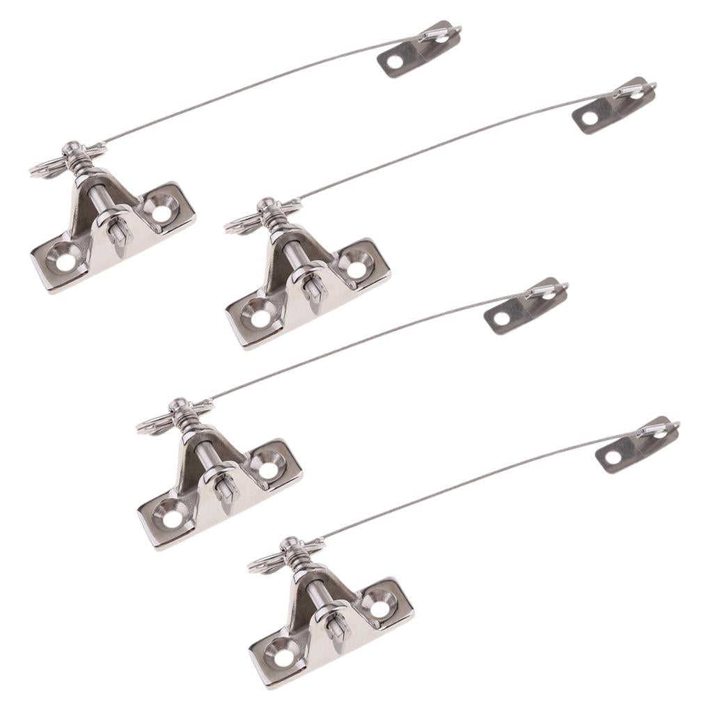 4pcs 316 Stainless Steel Boat Bimini Top Deck Hinges for Pin and Lanyard