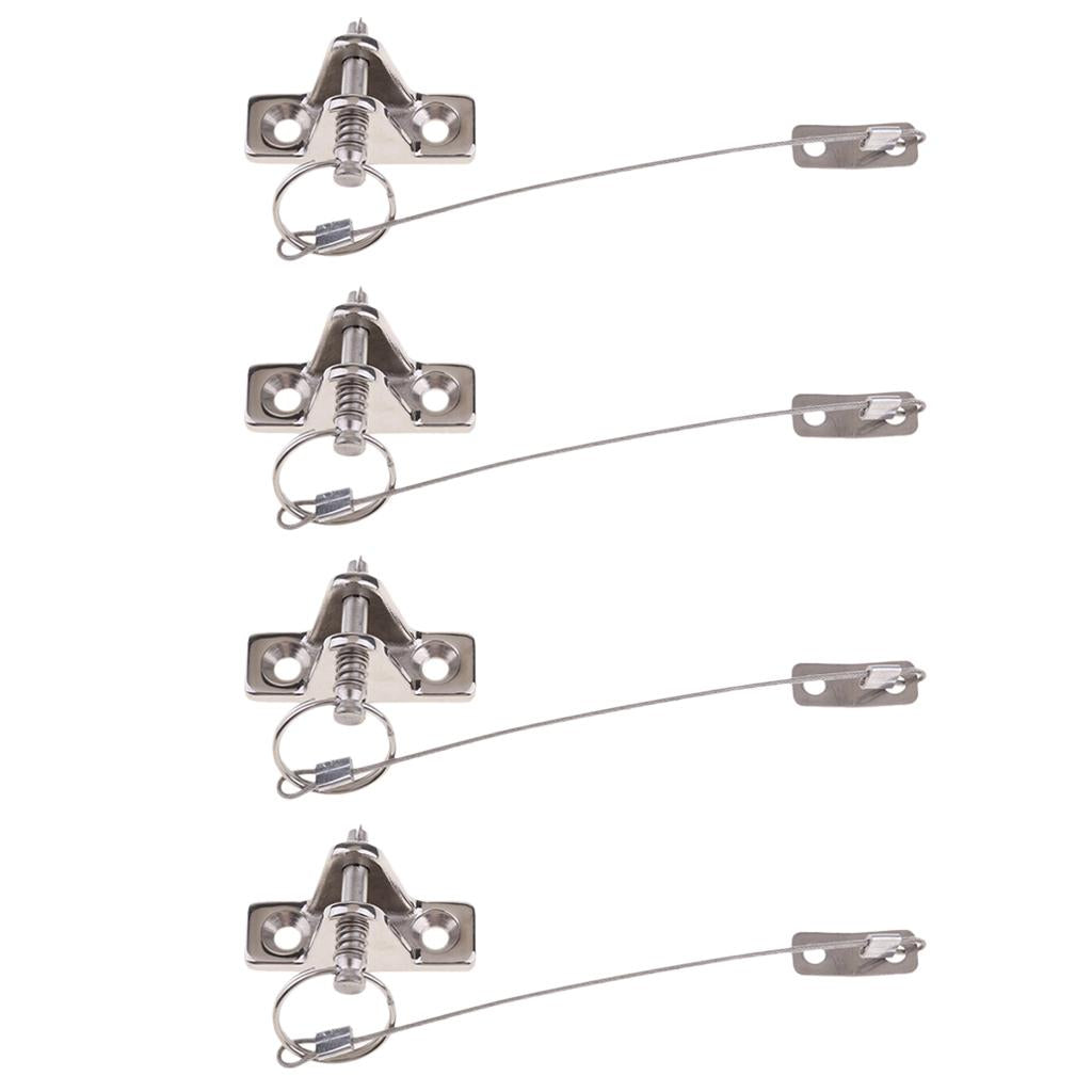 4pcs 316 Stainless Steel Boat Bimini Top Deck Hinges for Pin and Lanyard