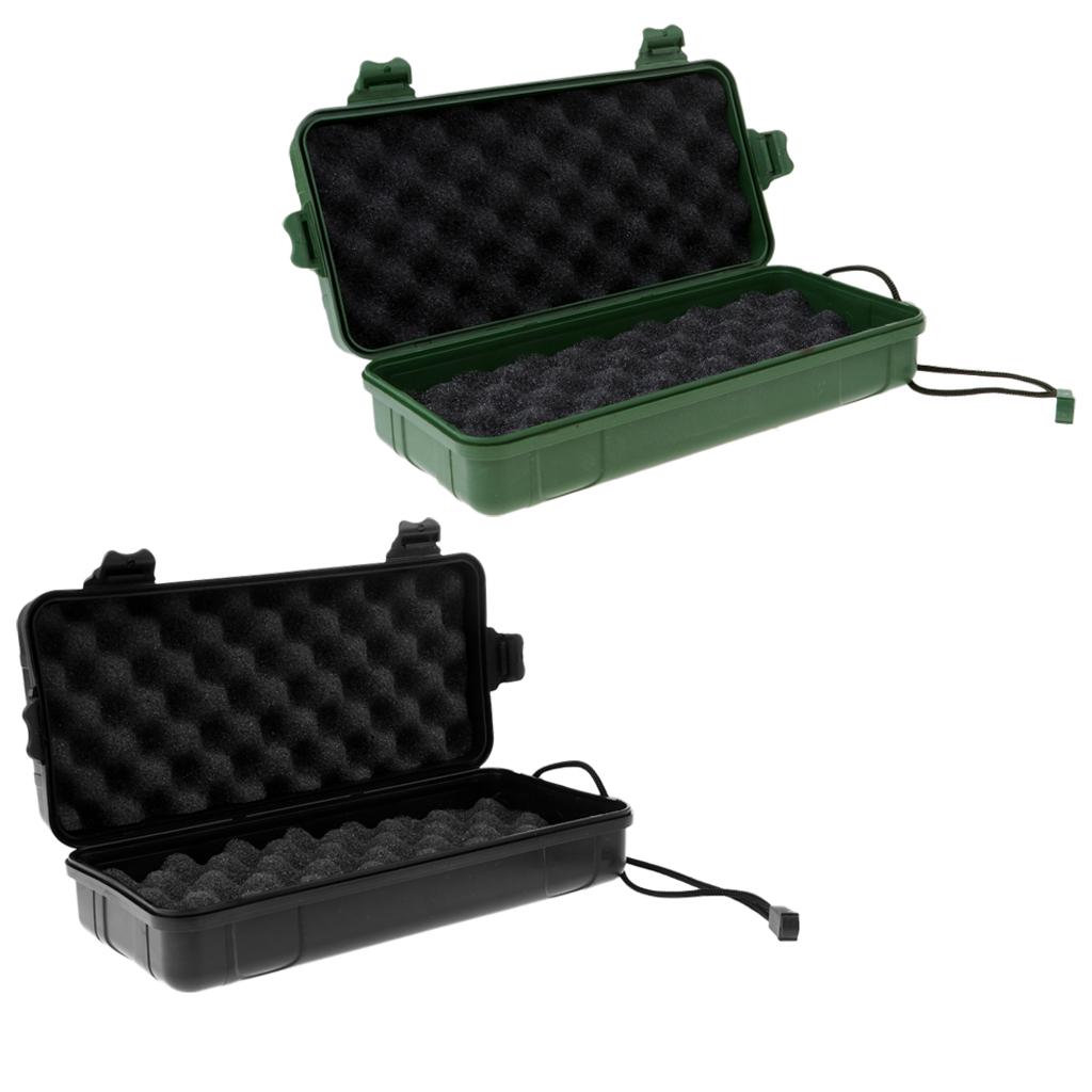 2 pcs Airtight Survival Storage Case Flashlight Torch Carry Box Container L