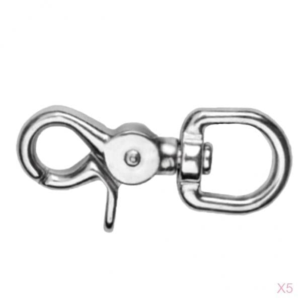 5pcs Swivel Eye Lobster Clasp Clip Fastener Spring Snap Buckle Hook Keychain