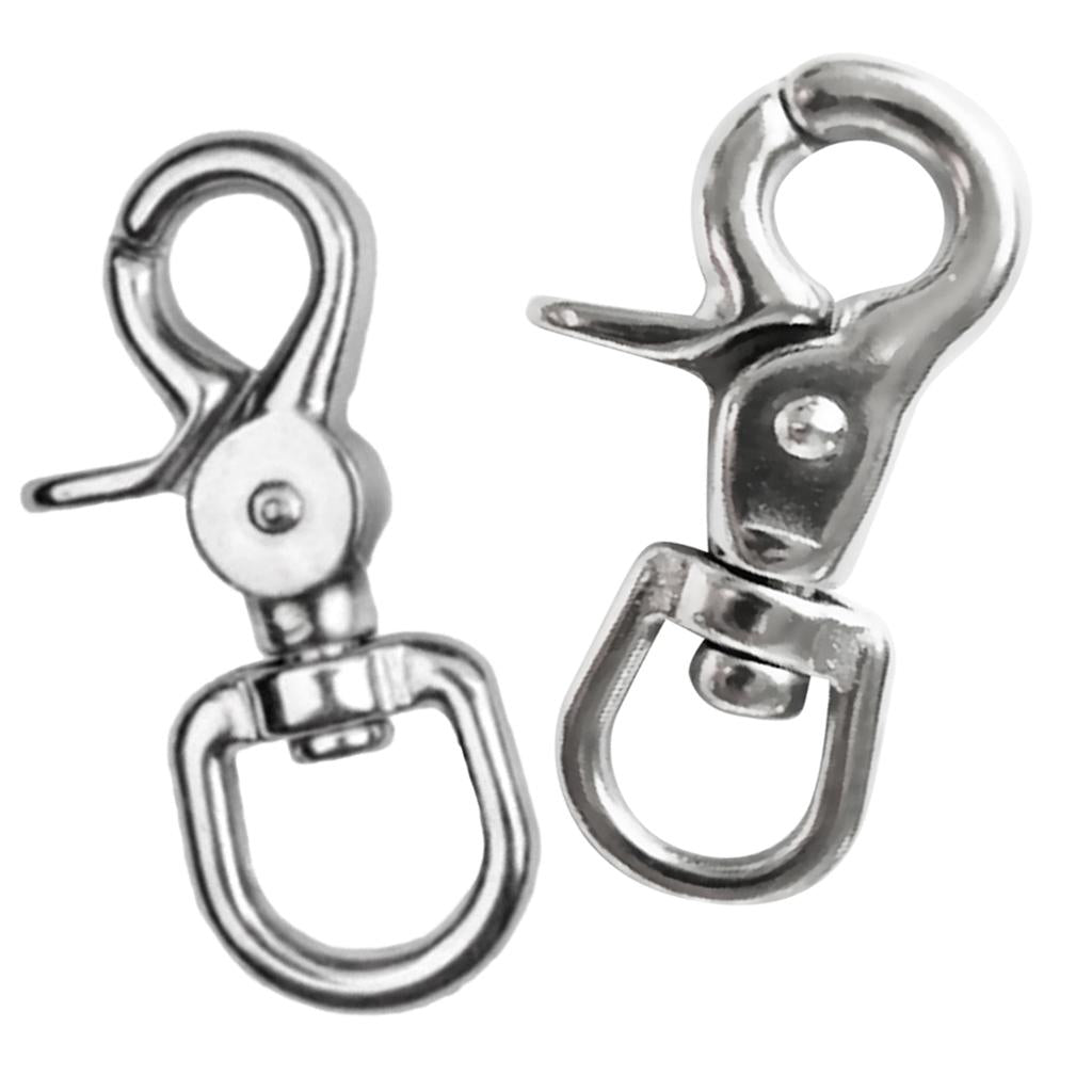 2Pieces Stainless Steel Swivel Lobster Clasp Clip Snap Hook Bag Pet Lanyard