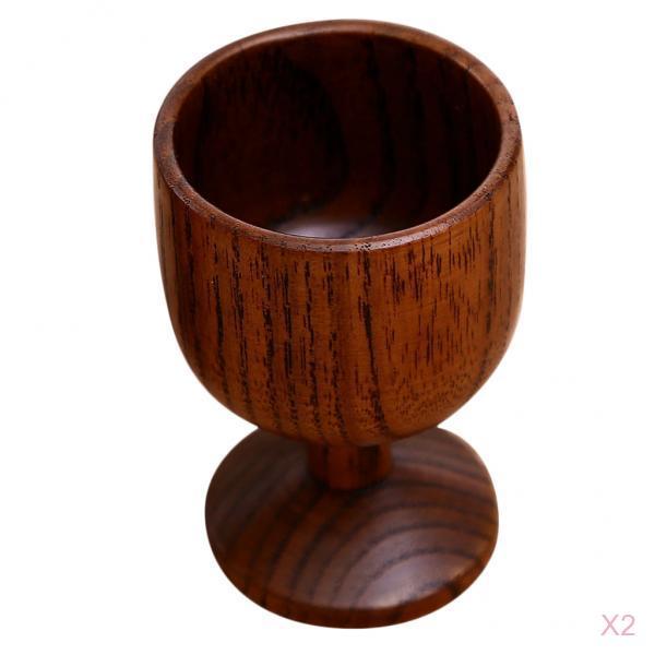2pcs Natural Wooden Cup Handmade Coffee Tea Beer Juice Milk Mug Drinkware