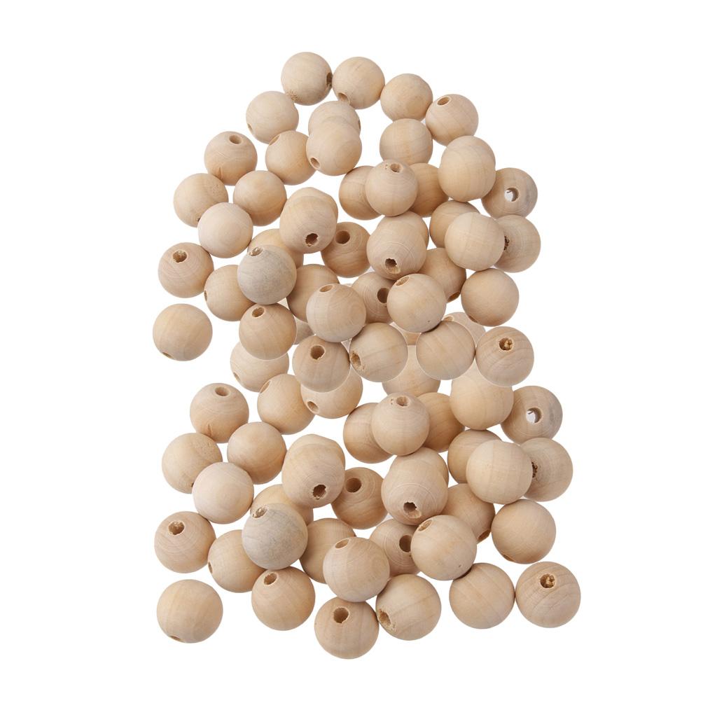 100 Pieces Natural Wooden Unpainted Beads Jewelry Making Findings 12mm 14mm