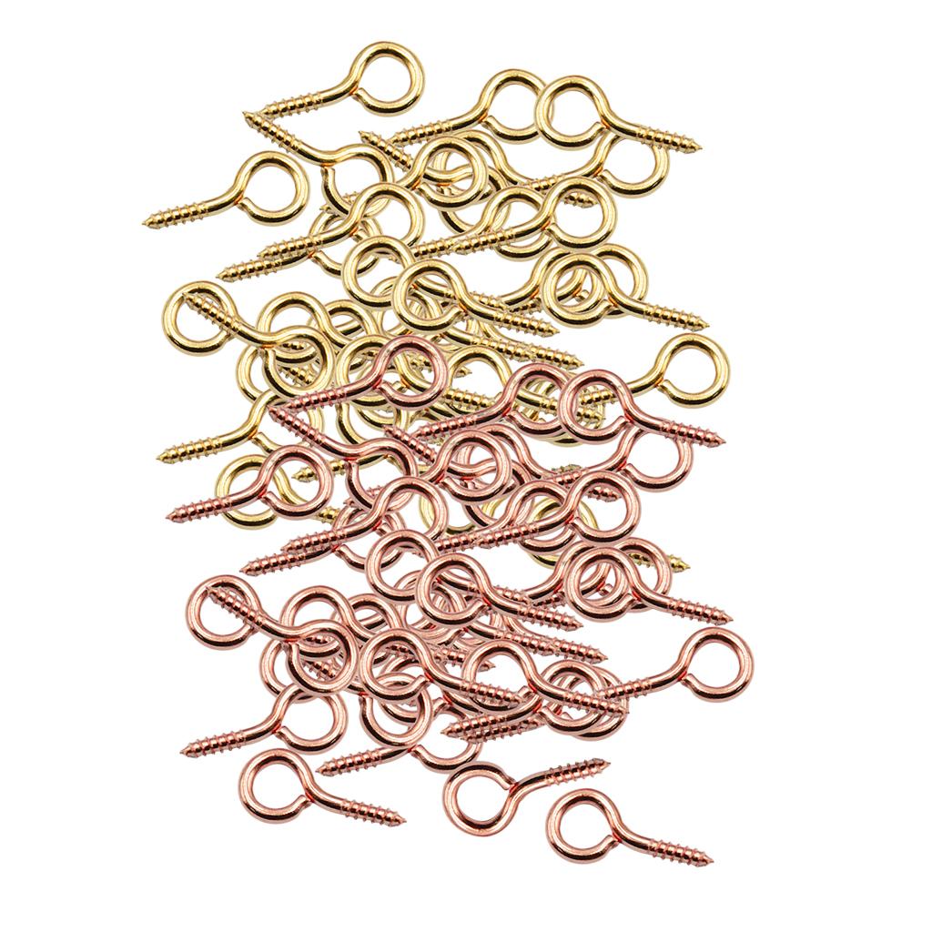 100 Pieces Screw Eyes Pins Eyelets Screw Jewelry Bags Making Findings