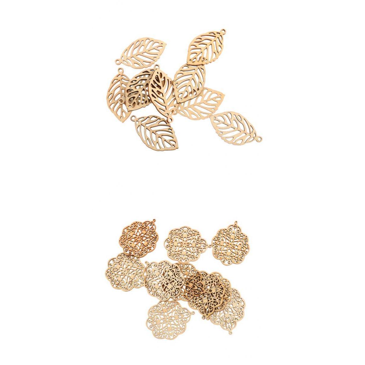 20 Pcs Natural Wood Pieces for Crafts Wood Charms DIY Woodcrafts Decoration