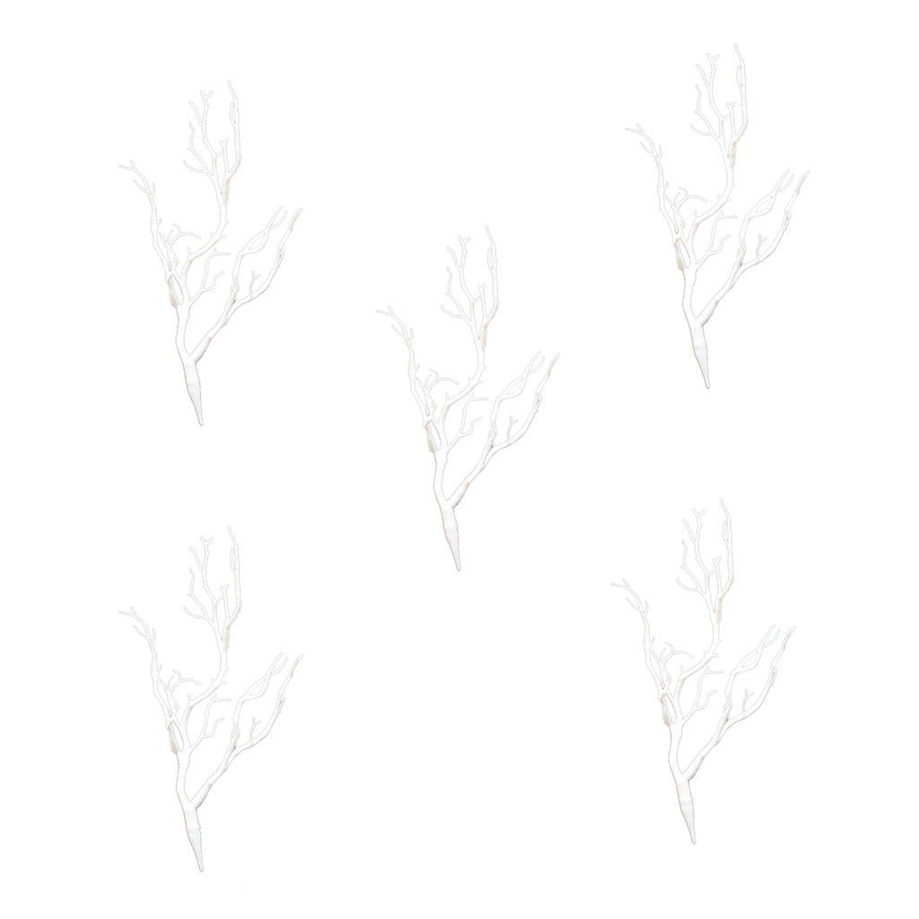 5x Artificial Branches Small Trees Twig Branch Table Decoration White