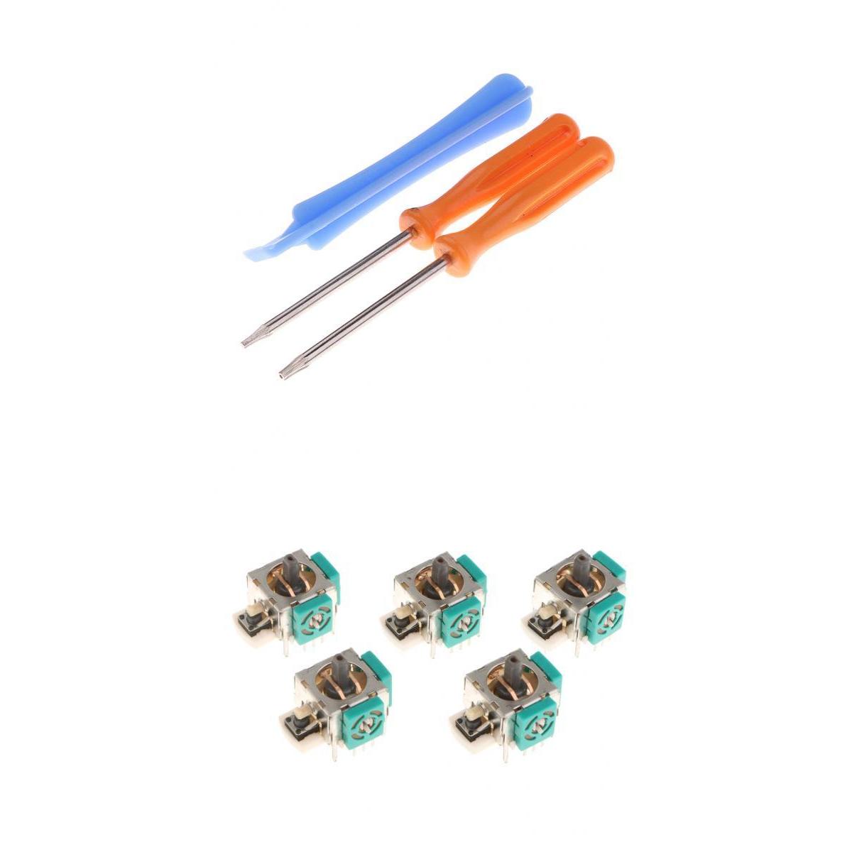 5 x Analog Stick 3D Rocker Joystick Axis + T8H T6 Screwdrivers for 360