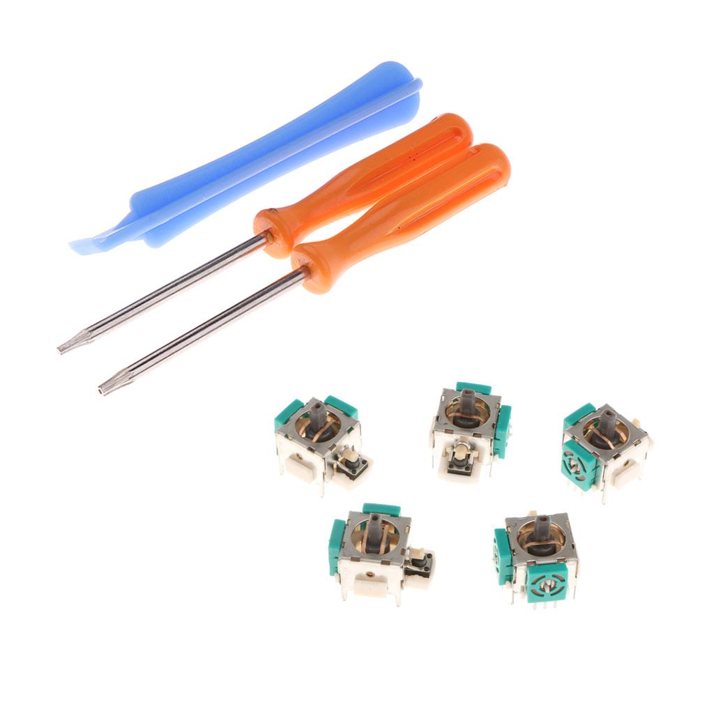 5 x Analog Stick 3D Rocker Joystick Axis + T8H T6 Screwdrivers for 360