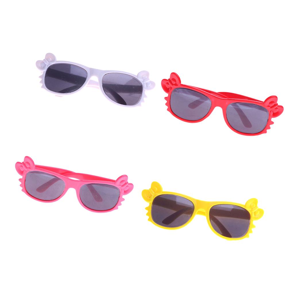 4 Pairs Plastic Sunglasses Glasses for 18 Dolls Round"
