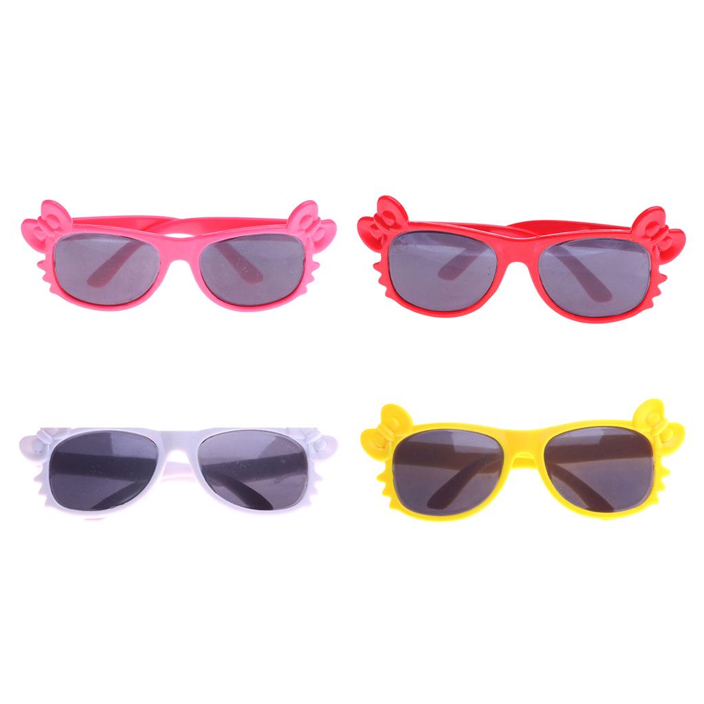 4 Pairs Plastic Sunglasses Glasses for 18 Dolls Round"