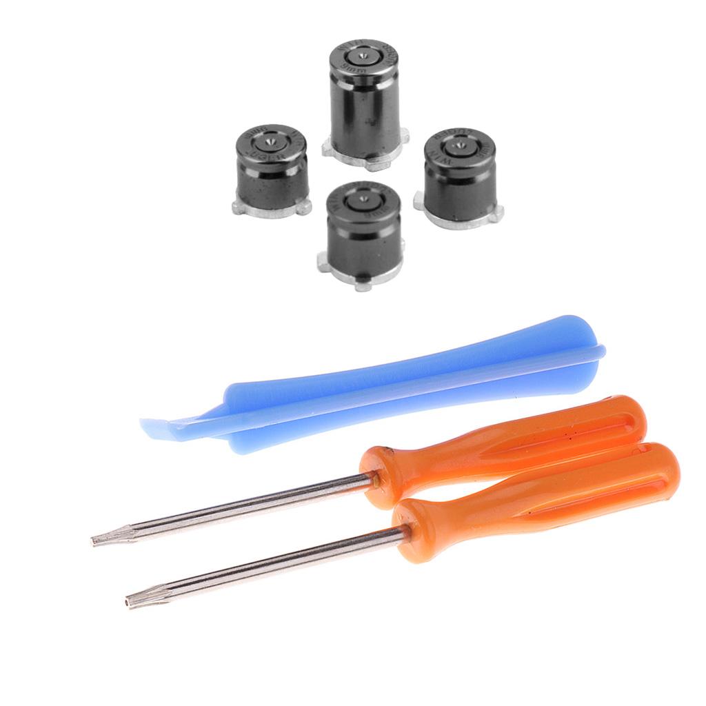Black Aluminum Buttons Mod Kit + Repair Tools for One Controller