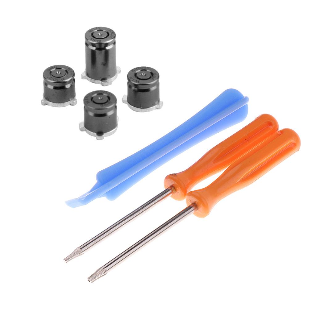 Black Aluminum Buttons Mod Kit + Repair Tools for One Controller