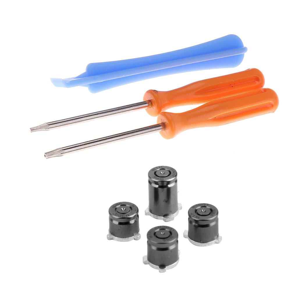 Black Aluminum Buttons Mod Kit + Repair Tools for One Controller